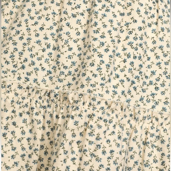 LULU’S x LUSH Fondest of Feelings Cream Floral Print Tiered Mini Dress Sz S - Picture 3 of 15